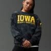 Iowa Women's Wrestling Tie-Dye Crewneck -Rudis CIACR1003 Iowa Womens Wrestling Tie Dye Crewneck Tie Dye Black 0010