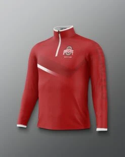 Ohio State Sublimated Quarter Zip -Rudis COHQZ1018 Ohio State Sublimated Quarter Zip Red 0005