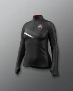 Ohio State Sublimated Women's Quarter Zip -Rudis COHQZ1019 Ohio State Sublimated Womens Quarter Zip Black 0005