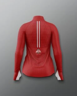 Ohio State Sublimated Women's Quarter Zip -Rudis COHQZ1019 Ohio State Sublimated Womens Quarter Zip Red 0002