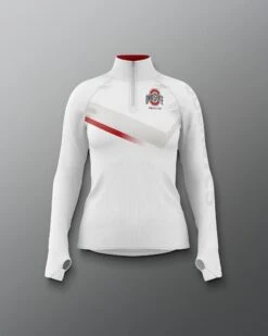 Ohio State Sublimated Women's Quarter Zip -Rudis COHQZ1019 Ohio State Sublimated Womens Quarter Zip White 0001