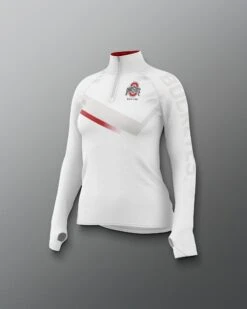 Ohio State Sublimated Women's Quarter Zip -Rudis COHQZ1019 Ohio State Sublimated Womens Quarter Zip White 0005