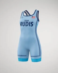 RUDIS Connect Girl's Elite Wrestling Singlet -Rudis CONNECT BLUE WSINGLET Mockup RUDSN1053 Light Blue 001