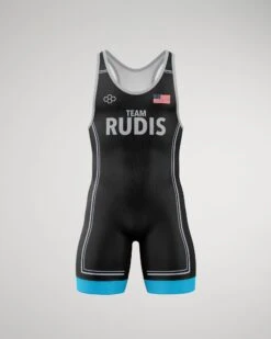 RUDIS Connect Elite Wrestling Singlet -Rudis CONNECT GREY MSINGLET2.0 Mockup FRONT RUDSN1052 Black 0001