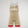 RUDIS Connect Elite Wrestling Singlet -Rudis CONNECT GREY MSINGLET2.0 Mockup FRONT RUDSN1052 Gold 0001