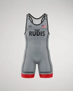 RUDIS Connect Elite Wrestling Singlet -Rudis CONNECT GREY MSINGLET2.0 Mockup FRONT RUDSN1052 Gray 0001