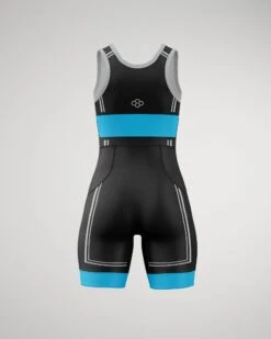 RUDIS Connect Girl's Elite Wrestling Singlet -Rudis CONNECT GREY WSINGLET Mockup RUDSN1053 Black 002