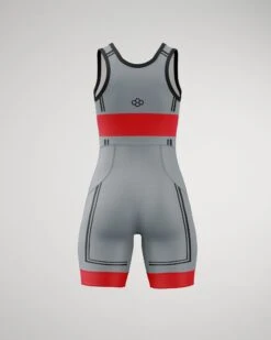 RUDIS Connect Girl's Elite Wrestling Singlet -Rudis CONNECT GREY WSINGLET Mockup RUDSN1053 Gray 002
