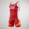 RUDIS Fracture Elite Wrestling Singlet -Rudis FRACTURE MENS RED FRONT 2 Red 0001