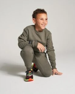 RUDIS Heavyweight Fleece Youth Crewneck -Rudis RUD 16oz Heavyweight Fleece Crewneck Forest Green Y RUDCR1000GRNXS Military Green 0001