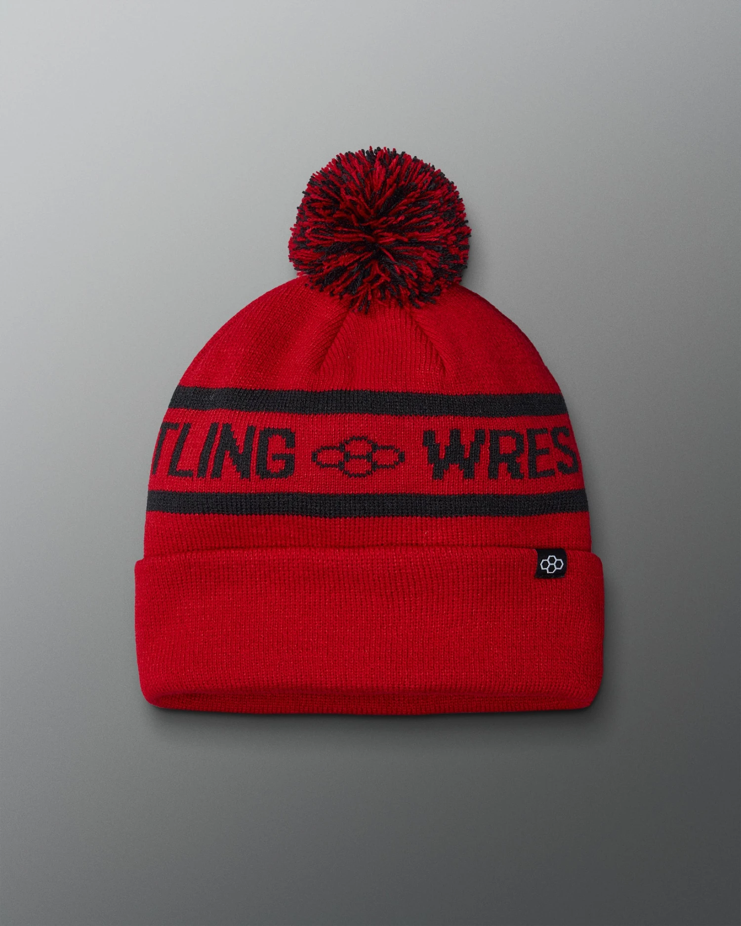 RUDIS Two Tone Pom Beanie - Red/Black 3 RUDIS Two Tone Pom Beanie - Red/Black