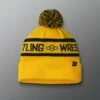 RUDIS Two Tone Pom Beanie - Yellow/Black -Rudis RUDBE1005 YLWBLK RUDIS Two Tone Pom Beanie FLT Yellow Black 0020