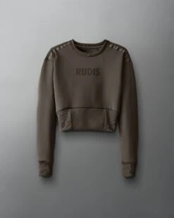 RUDIS COOL-FEEL Women's Fitted Crew -Rudis RUDCR1039 W WOMENS COOL FEEL Fitted Crew RUDIS PUP Cocoa 0002