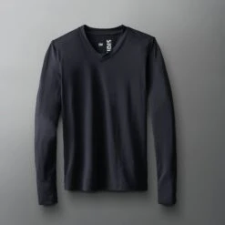 RUDIS Performance Women's V-Neck Long Sleeve - Black -Rudis RUDLS1028 PERFORMANCE Womens V Neck Longsleeve PUP Black 0021