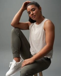 RUDIS Spirit Women's Textured Tank Top -Rudis RUDTK1003 RUDIS Spirit Womens Textured Tank Top Bone 0002