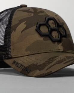 Camo Hex Trucker Hat -Rudis RUDTR1004 Camo Hex Trucker Hat FLT Black Camo 0022