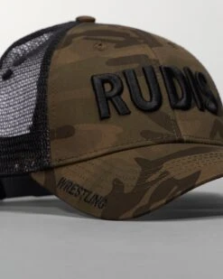 Camo Wordmark Trucker Hat -Rudis RUDTR1005 Camo Wordmark Trucker Hat FLT Black Camo 0022