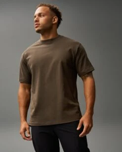 Heavyweight Jersey T-shirt -Rudis RUDTS1085 Heavyweight Jersey T Shirt Cocoa 0001