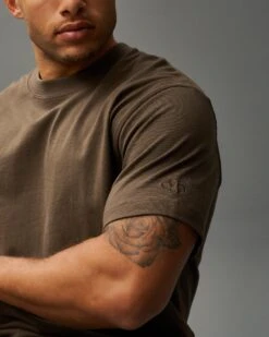 Heavyweight Jersey T-shirt -Rudis RUDTS1085 Heavyweight Jersey T Shirt Cocoa 0003