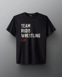 Team RUDIS Wrestling Stacked T-Shirt -Rudis RUDTS1108 Team Rudis Wrestling Stacked Tee PUP Black 0021