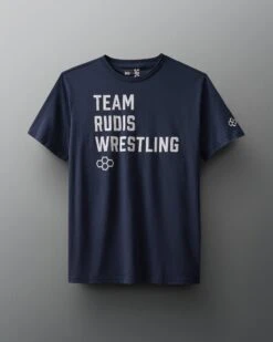 Team RUDIS Wrestling Stacked T-Shirt -Rudis RUDTS1108 Team Rudis Wrestling Stacked Tee PUP Navy 0021