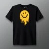 RUDIS Happy Yellow Drip T-Shirt -Rudis RUDTS1129 RUDIS Happy Yellow Drip T Shirt Black 0001