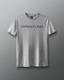 Wrestling Wordmark Elite Super Soft T-Shirt -Rudis RUDTS1130 Wrestling Wordmark Elite Super Soft T Shirt Athletic Grey 0001