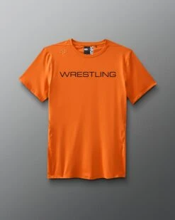 Wrestling Wordmark Performance T-Shirt 12 Wrestling Wordmark Performance T-Shirt -Rudis RUDTS1131 Wrestling Wordmark Performance T Shirt Orange 0001