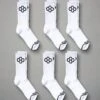 RUDIS White Cushion Crew Socks (6 Pair) -Rudis SOC 0017 RUDIS WHITE CUSHION CREW SOCKS 6 PAIR FLT White 0001