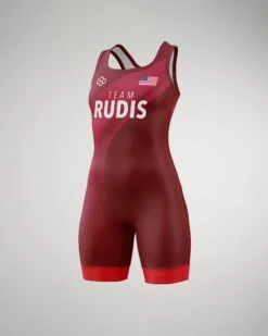 Team RUDIS Smooth Operator Women's Elite 2.0 Wrestling Singlet -Rudis Smooth Operator Singlet F Red 0001