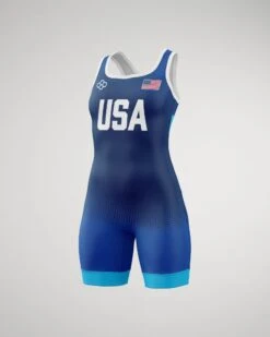 USA Triumph Women's Elite Wrestling Singlet -Rudis TRIUMPH WSINGLET Mockup RUDSN1049 Royal 001