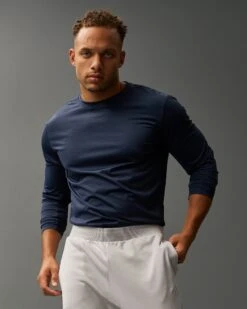 RUDIS Performance Heather Long Sleeve -Rudis UNI TS1166 PERFORMANCE Heather Longsleeve OFP Heather Navy 0001