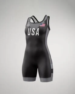 USA Pride Girl's Elite 2.0 Wrestling Singlet -Rudis USA Pride Singlet F Black 0001