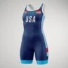 USA Pride Girl's Elite 2.0 Wrestling Singlet 2 USA Pride Girl's Elite 2.0 Wrestling Singlet -Rudis USA Pride Singlet F Navy 0001