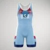 USA Pride Elite 2.0 Wrestling Singlet 1 USA Pride Elite 2.0 Wrestling Singlet -Rudis USA Pride Singlet M Light Blue 0001