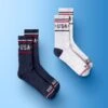 USA Stripe Cushion Crew Socks (2 Pair) -Rudis USACW1000 USA Stripe Cushion Crew Socks 2Pair FLT NAVY WHITE 0000