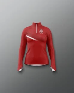 Ohio State Sublimated Girl's Quarter Zip -Rudis Y COHQZ1019 Ohio State Sublimated Girls Quarter Zip Red 0001