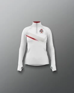 Ohio State Sublimated Girl's Quarter Zip -Rudis Y COHQZ1019 Ohio State Sublimated Girls Quarter Zip White 0001
