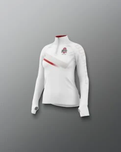 Ohio State Sublimated Girl's Quarter Zip -Rudis Y COHQZ1019 Ohio State Sublimated Girls Quarter Zip White 0005