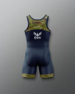 U.S. Navy Digital Woodland Youth Elite Wrestling Singlet 7 U.S. Navy Digital Woodland Youth Elite Wrestling Singlet -Rudis Y MNASN1002 NAVY YOUTH MSINGLET Mockup FRONT Navy 0003