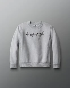 Scripted Motto Youth Crewneck