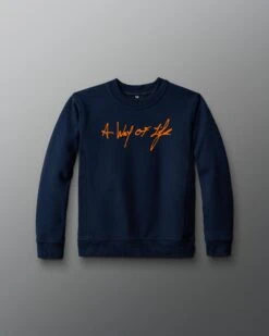 Scripted Motto Youth Crewneck -Rudis Y RUDCR1063 Scripted Motto Youth Crewneck Navy 0020